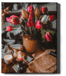 Oh Art! Set pictura pe numere, cu sasiu, Buchet de lalele, 40x50 cm (GX43722)