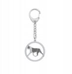 Mejk Jewellery Boston terrier kulcstartó Ezüst925 Ajándék Gravírozás Ingyenes (BE R753)