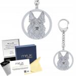 Mejk Jewellery Ezüst kulcstartó kutyával Picardy Shepherd 925 Ajándék Nő Gravírozás (brelok do kluczy z psem)