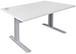 International Service Birou IRMA, blat alb 24 mm / picior gri , 134 x 62 x 75 cm