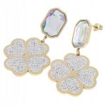 Xuping 2297 Arany színű, nemesacél fülbevaló, lógós, celebstílusú, négylevelű lóhere