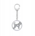 Mejk Jewellery Ezüst kulcstartó kutyával Black Russian terrier 925 Ékszer Gravírozás Ingyenes (Brelok z Czarnym Terierem Rosyjskim)