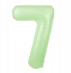 PartyPal Fólia lufi 7-es Szám Pisztáciás 100cm nagy héliumos lufi szám alakú