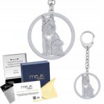 Mejk Jewellery Ezüst kulcstartó Aphrodité macska 925 Ékszer Ajándék Gravírozás Ingyenes (gadżet srebrny z Kot Afrodyty Shorthair)