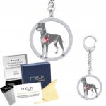 Mejk Jewellery Ezüst kulcstartó Manchester terrier 925 Ajándék Nő Ékszer Gravírozás (Brelok z Manchester Terrier)