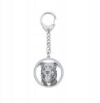 Mejk Jewellery Ezüst kulcstartó 925 francia juhászkutyával Beauceron Ajándék Gravírozás (Brelok z psem Owczarek Francuski - Beauceron)