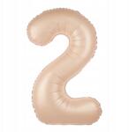 PartyPal Fólia lufi Szám 2 Bézs Karamell Barna 100cm nagy héliumos lufi