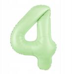 PartyPal Fólia lufi Cyfra 4 Pisztáciás 100cm nagy szám alakú héliumos lufi