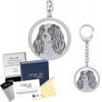 Mejk Jewellery Kulcstartó Cavalier King Charles spániel Ezüst925 Ajándék Gravírozás Ingyenes (BE R831)