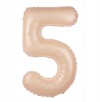 PartyPal Fólia lufi 5-ös szám Beige Karamell Barna 100cm nagy héliumos lufi