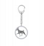 Mejk Jewellery Ezüst kulcstartó kutyával Pinczer Miniatűr 925 karabiner Gravírozás (Pinczer Miniaturowy)