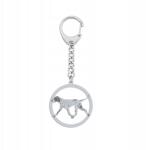 Mejk Jewellery Ezüst kulcstartó Braque d’Auvergne fajtájú kutyával 925 Ékszer Gravírozás Ingyenes (BRELOK Z BRAQUE D'AUVERGNE)