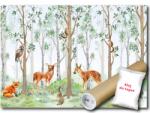 WallMagic Fotótapéta Flizelina Erdő Állatok Fák Akvarell 350x250 ragasztó ingyen (14213VX7)