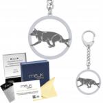 Mejk Jewellery Ezüst kulcstartó Német juhászkutya Fekete 925 Születésnapi ajándék Gravírozás (brelok z psem Owczarek Niemiecki Czarny)