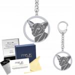 Mejk Jewellery Ezüst kulcstartó Keleti macska 925 Ékszer Ajándék Gravírozás Ingyenes (brelok do kluczy z Kot Orientalny)