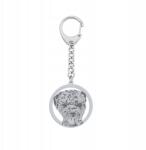Mejk Jewellery Ezüst kulcstartó kutyával Román kutya 925 Ékszer Gravírozás Ingyenes (Romański Pies)