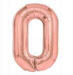 PartyPal Fólia lufi Szám 0 Rózsaszín Arany Rose Gold 40cm Felirat