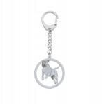 Mejk Jewellery Ezüst kulcstartó Boerboel fajtájú kutyával 925 Nő Ajándék Ékszer Gravírozás (brelok srebrny z psem Boerboel)