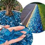  Üveg Kő Zúzalék Díszítő Dekorációs Természetes Égszínkék 1kg 3-5cm (3-5)