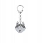 Mejk Jewellery Szibériai husky kulcstartó Kutya Ezüst925 Ajándék Kulcstartó Gravírozás Ingyenes (BE R519)