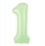 PartyPal Fólia lufi Szám 1 Pisztáciás 100cm nagy szám alakú hélium lufi