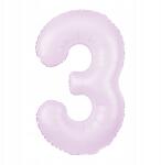 PartyPal Fólia lufi Szám 3 Lila 100cm nagy héliumos lufi