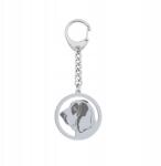Mejk Jewellery Ezüst kulcstartó Basset fajtájú kutyával 925 Ékszer Ajándék Gravírozás Ingyenes (BRELOK BASSET)