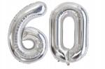  Ezüst Lufik fólia 60-as szám alakú dekoratív Lufik 40 inch