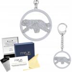 Mejk Jewellery Ezüst kulcstartó román juhászkutyával Mioritic 925 Ajándék Gravírozás (brelok do kluczy)