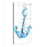 Wallfluent Prémium Üveg Fali Kép Előszobába, Tengeri Horgony Mintával, 70x140 cm (010010010250100074881)