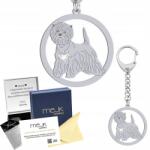 Mejk Jewellery Ezüst kulcstartó West Highland White Terrier Ezüst 925 Gravírozás Ingyenes (West Highland White Terrier)