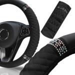  Fekete Kormányvédő Steppelt Flitteres Univerzális 36-38CM