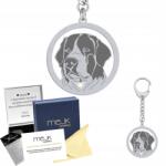 Mejk Jewellery Ezüst kulcstartó Landseer 925 Ajándék Ékszer Gravírozás Ingyenes (Brelok z Landseer)