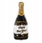 PartyPal Fólia lufi Pezsgő Happy New Year 49x100cm Szilveszteri Dísz Heliumhoz