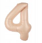 PartyPal Fólia lufi 4-es szám Beige Karamell Barna 100cm nagy héliumos lufi Lufi