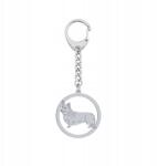 Mejk Jewellery Póráz kulcstartó Welsh Corgi Pembroke Ezüst925 Ajándék kulcstartó Gravírozás (Welsh Corgi Pembroke)