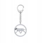 Mejk Jewellery Ezüst kulcstartó kutyával English Mastiff 925 Nő Ajándék Ékszer Gravírozás (Brelok z Mastifem Angielskim)