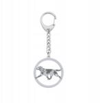 Mejk Jewellery Ezüst kulcstartó kutyával Lengyel Vadász spániel 925 Ajándék Gravírozás (Polski Spaniel Myśliwski)