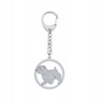 Mejk Jewellery Ezüst kulcstartó kutyával Norfolk terrier 925 Ékszer Ajándék Nő Gravírozás (Brelok z Norfolk Terrier)