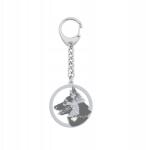 Mejk Jewellery Ezüst kulcstartó kutyával Chodský pes 925 Ékszer Ajándék Gravírozás Ingyenes (Brelok z Chodský pes)