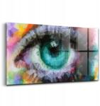 Wallfluent Üvegkép Gyönyörű színes emberi szem 140x70 cm (010010010100100074845)