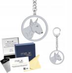 Mejk Jewellery Bulterier Miniatűr Ezüst kulcstartó 925 Ajándék Gravírozás Ingyenes (BE R407)