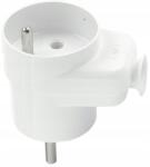 Apmal fehér szögletes dugó átmenő aljzattal, loft stílusú, fonott kábelhez (ap-1000)