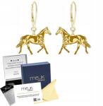 Mejk Jewellery Aranyozott fülbevaló Trakehneni lóval, 925-ös ezüst, női ékszer, ajándék, gravírozható (Kolczyki Złote z Koniem Trakeńskim )