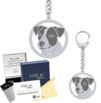 Mejk Jewellery Ezüst kulcstartó kutyával Jack Russell terrier rövidszőrű 925 Ajándék Gravírozás (brelok z Jack Russell Terrier Krótkowłosy)