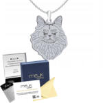 Mejk Jewellery Ezüst nyaklánc norvég erdei macskával 925 Lánc Ékszer Gravírozás (Naszyjnik Srebrny Kot Norweski Leśny)