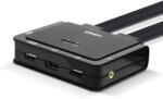 Lindy Switch KVM Lindy Lindy 2 porturi HDMI 18G, USB tip C, USB 2.0 si cablu audio comutator KVM - comutator KVM/audio - 2 x KVM/audio (42347)