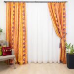Hiko Set 2 draperii Hiko Nostalgie Garden Africa orange bumbac , cu rejansa Premium creion de 6, 5cm (100007576)