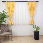 Hiko Set 2 draperii scurte din bumbac, Hiko Nostalgie Garden galben, cu rejansa Premium creion de 6, 5cm cu 2 benzi de prindere (100007644)