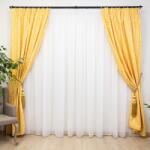 Hiko Set 2 draperii bumbac, Hiko Nostalgie Garden galben, cu rejansa Premium creion de 6, 5cm (100007598)